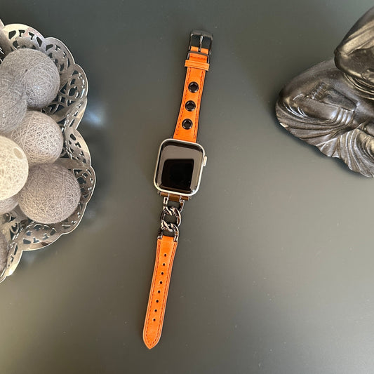 Apple Watch Lederarmband "Leonie" - Braun