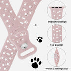 03 Apple Watch Silikonarmband Pfoten Beige, Produkt Details