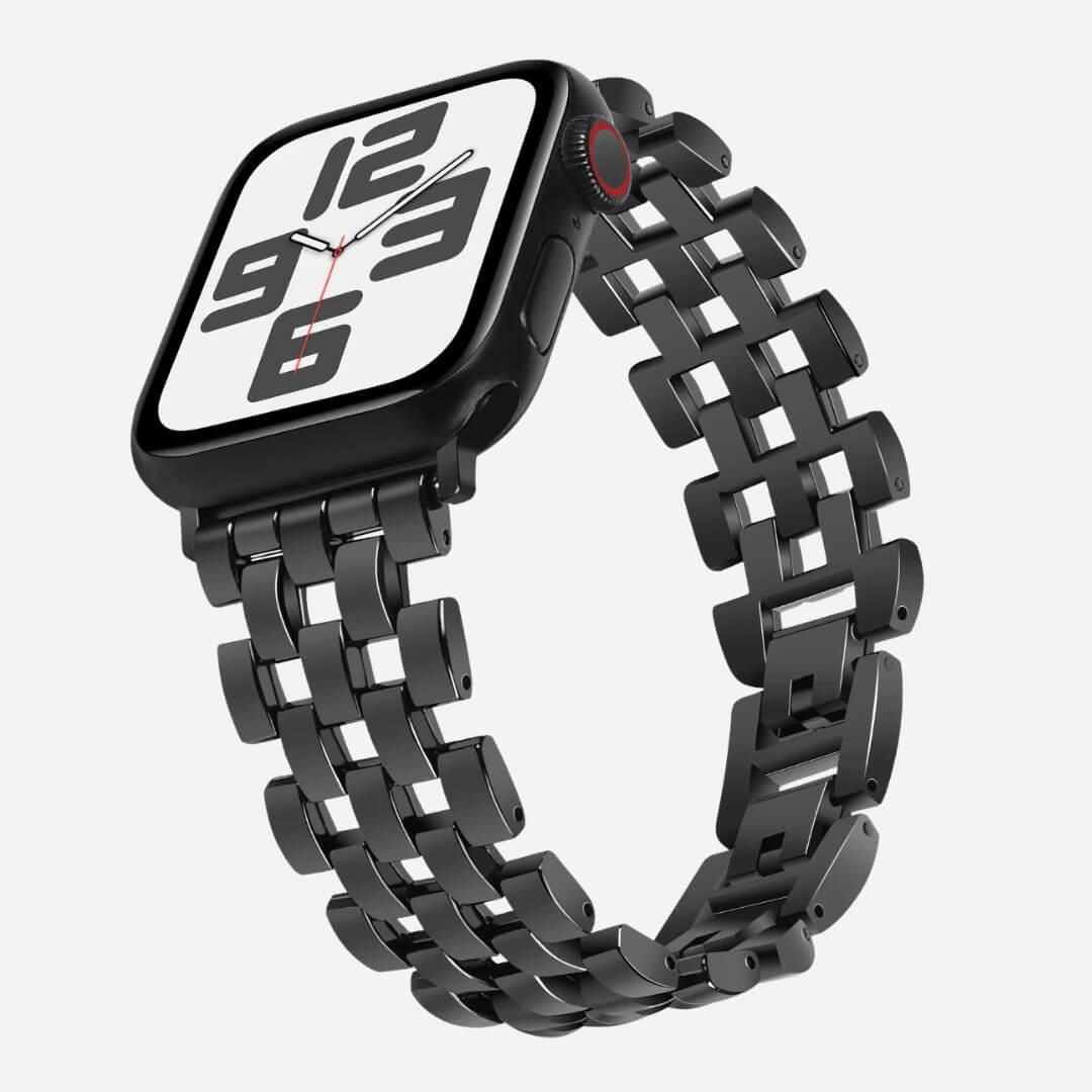 01 Apple Watch Metallarmband Adele Schwarz, Freisteller