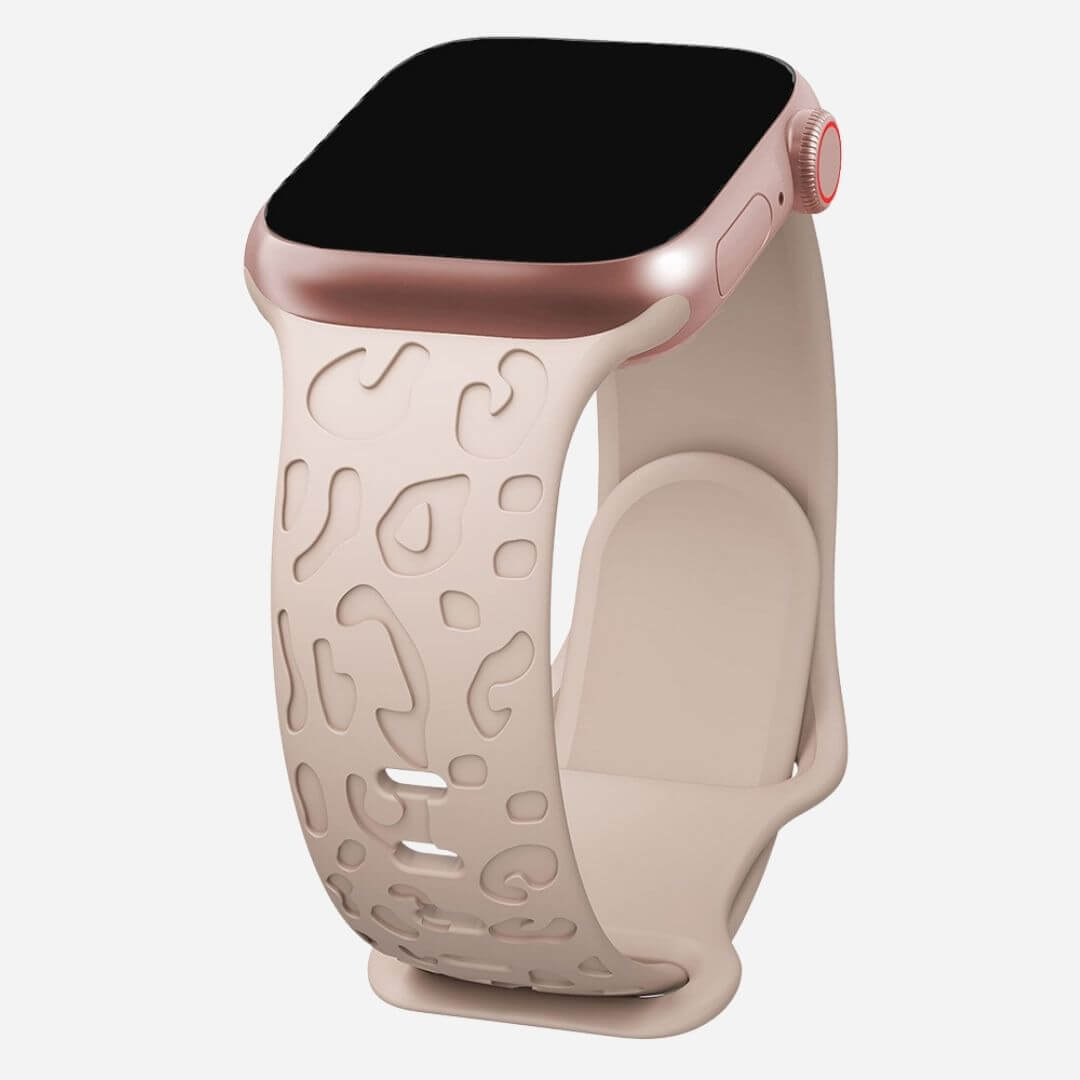 01 Apple Watch Silikonarmband Amboren Beige, freisteller