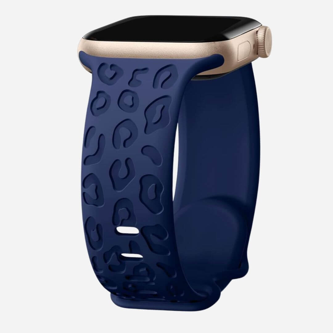 01 Apple Watch Silikonarmband Amboren Blau, freisteller