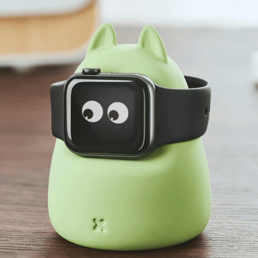 04 Apple Watch Ladestation Buh Grün, Freisteller