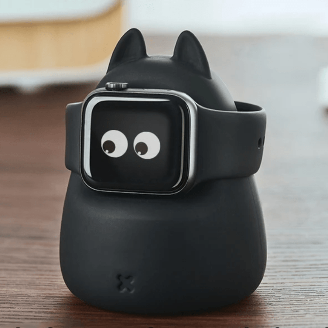 05 Apple Watch Ladestation Buh Schwarz, Freisteller