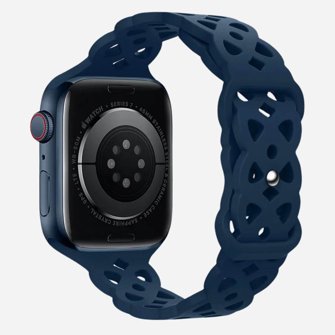 01 Apple Watch Silikonarmband Celine Blau, Freisteller