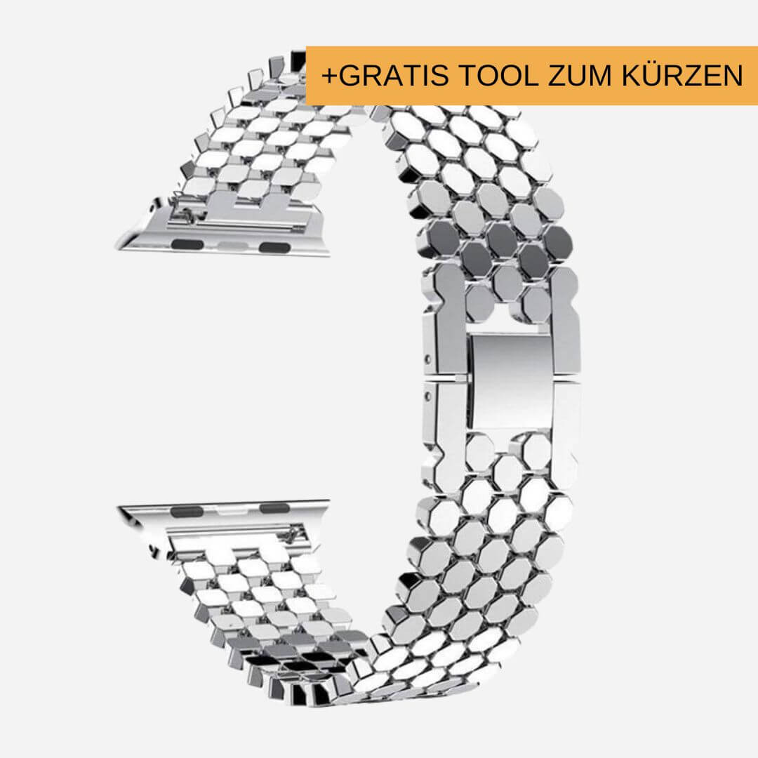 01 Apple Watch Metallarmband Chloe Silber, Freisteller