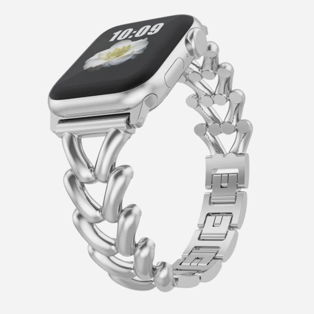 01 Apple Watch Metallarmband Coco Silber, Freisteller