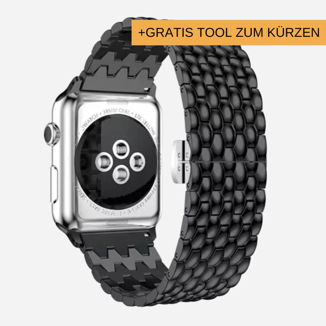 01 Apple Watch Metallarmband Dion Schwarz, Freisteller