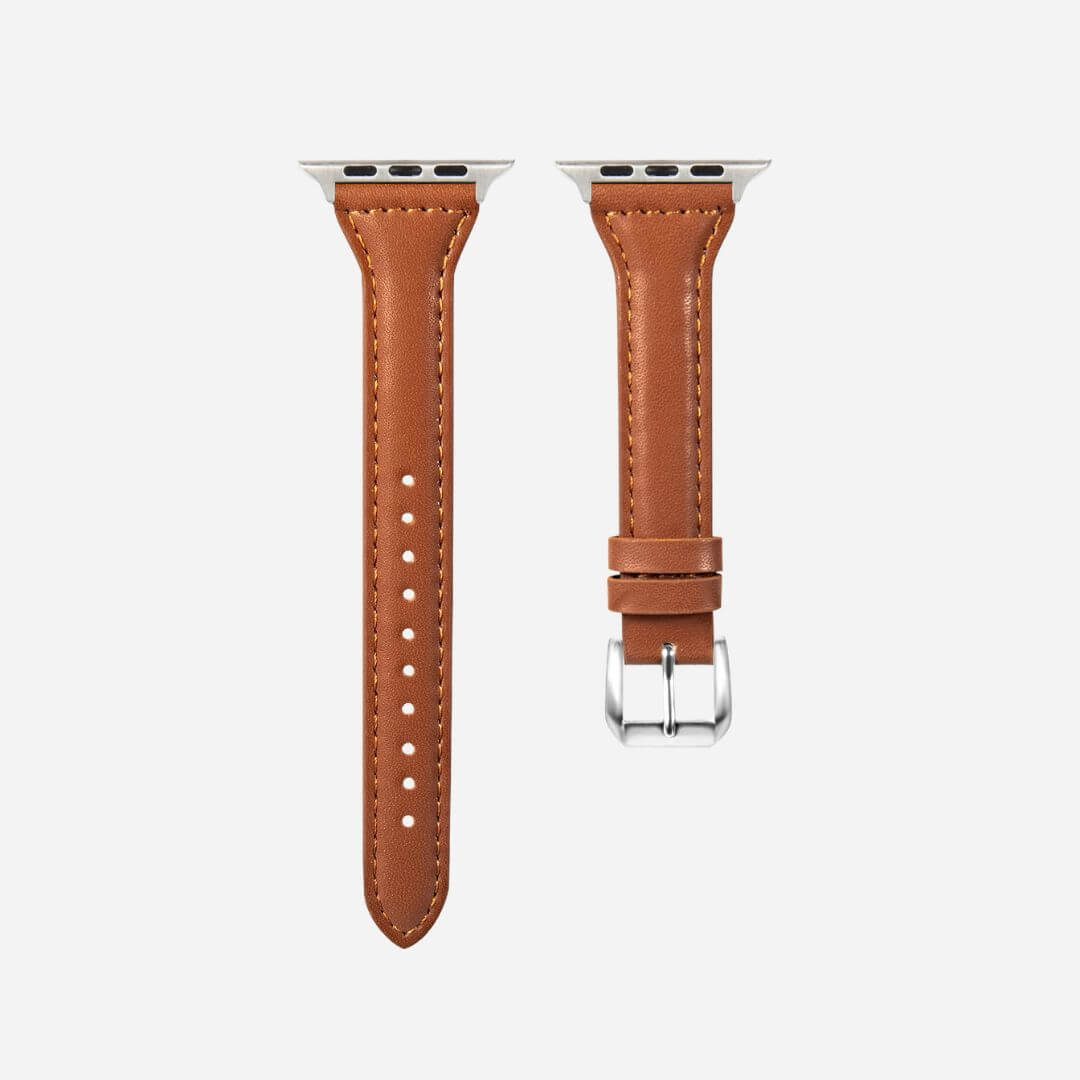01 Apple Watch Lederarmband Dublin Braun, Freisteller