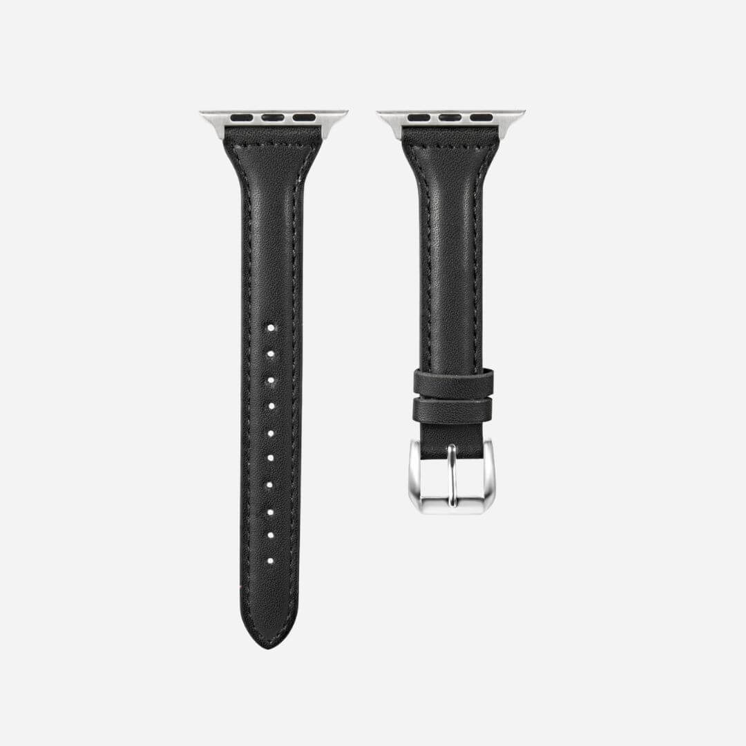 01 Apple Watch Lederarmband Dublin Schwarz, Freisteller