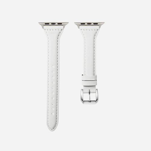 01 Apple Watch Lederarmband Dublin Weiß, Freisteller