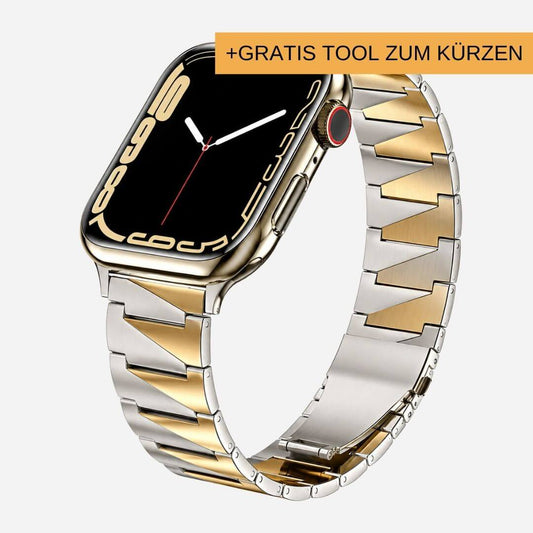 01 Apple Watch Metallarmband Esmee Silber Gold, Freisteller