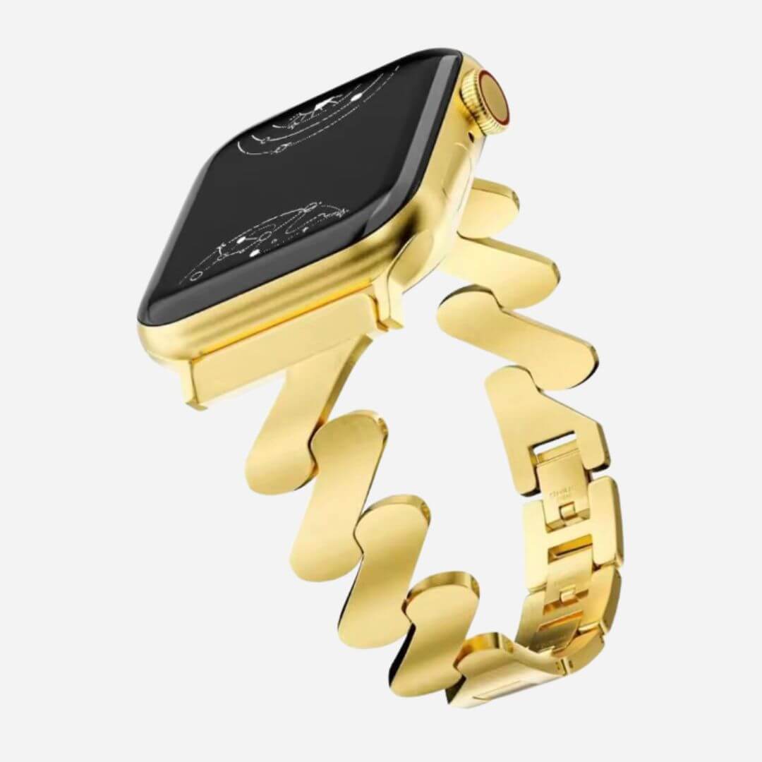 01 Apple Watch Metallarmband Fleur Gold, Freisteller