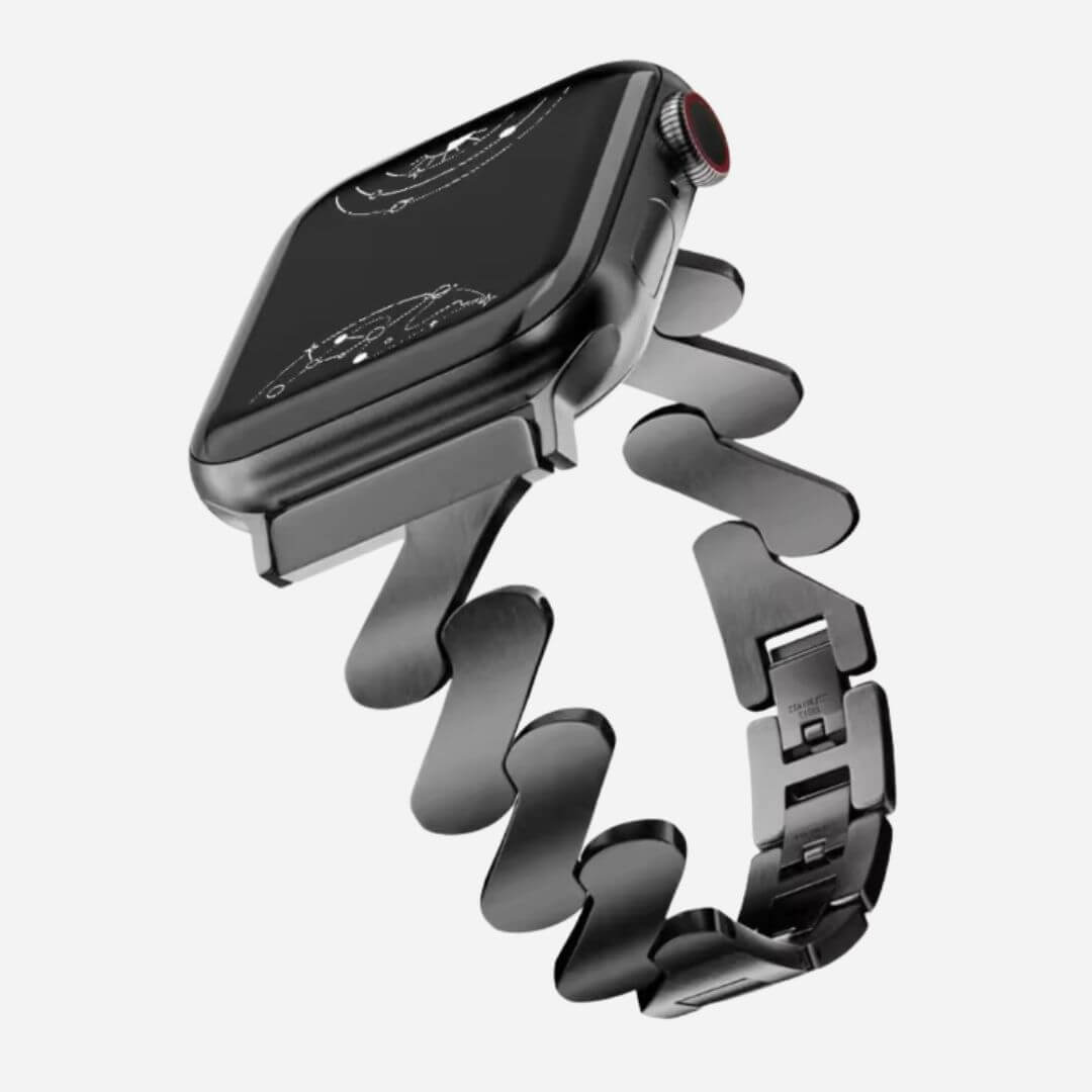 01 Apple Watch Metallarmband Fleur Schwarz, Freisteller