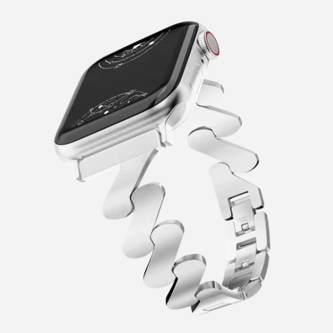 01 Apple Watch Metallarmband Fleur Silber, Freisteller