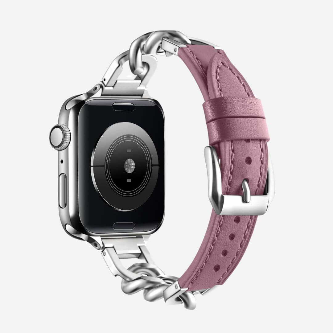 03 Apple Watch Lederarmband Jade Silber Flieder, Feisteller