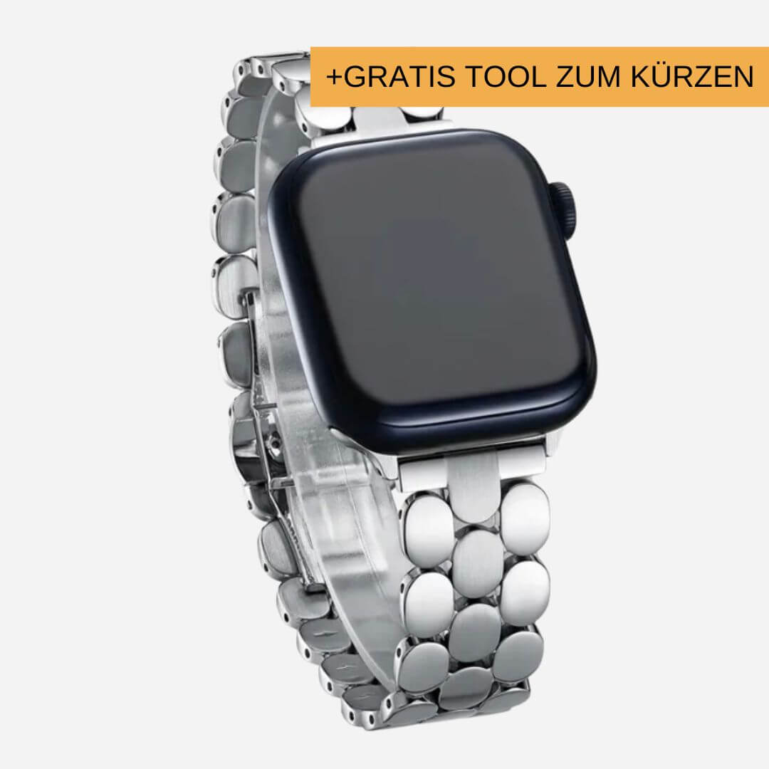 01 Apple Watch Metallarmband Julie Silber, Freisteller