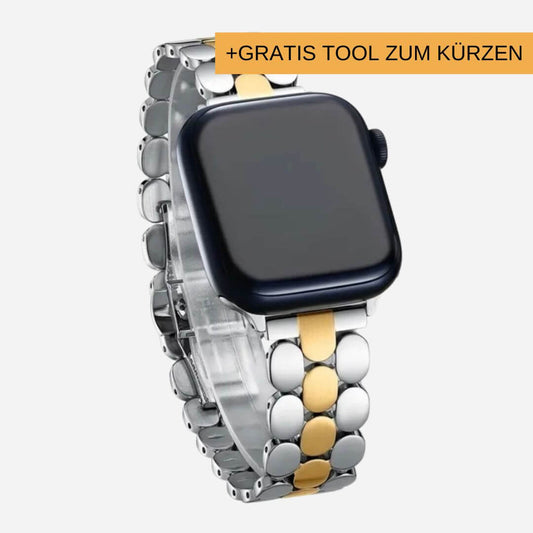 01 Apple Watch Metallarmband Julie Silber Gold, Freisteller