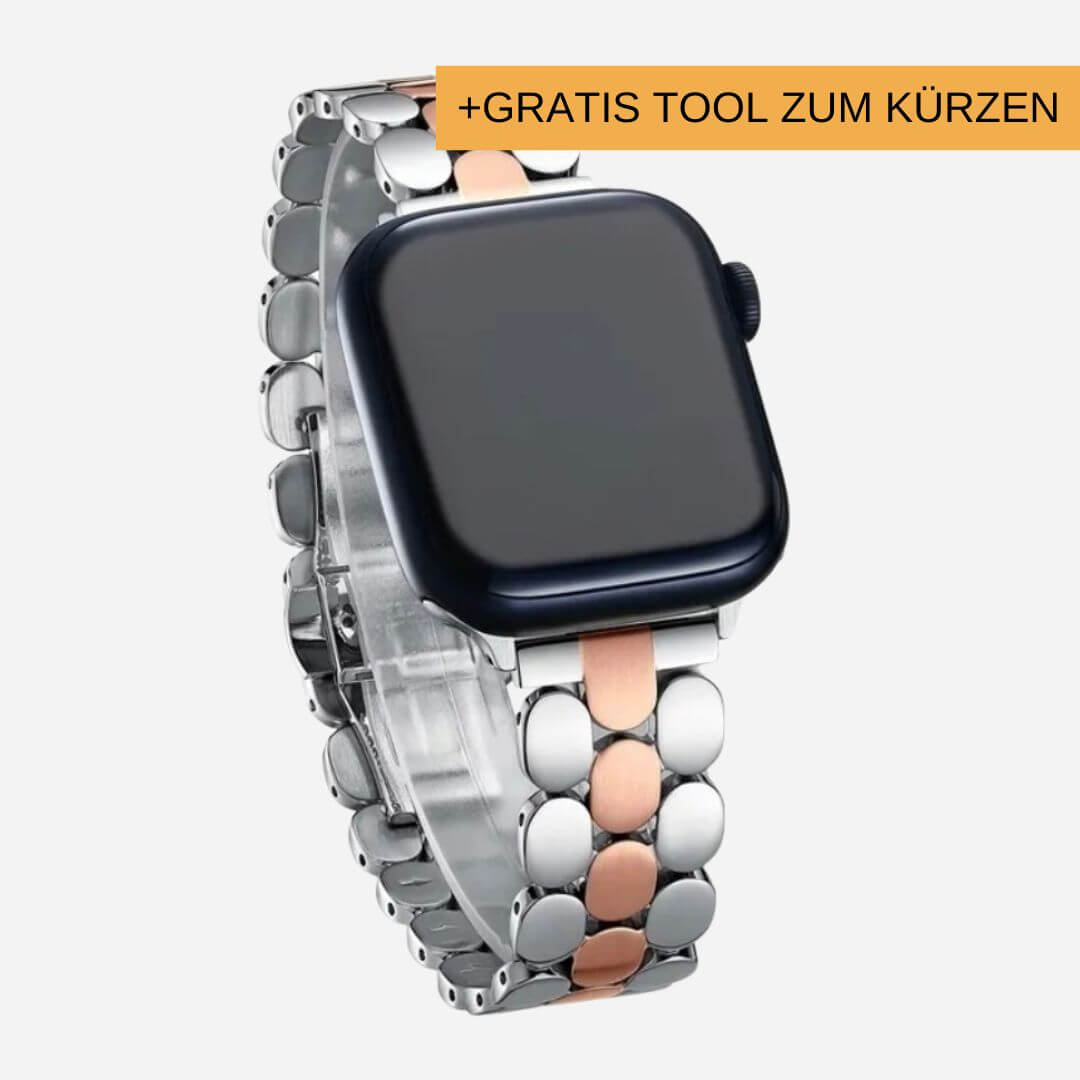 01 Apple Watch Metallarmband Julie Silber Rose Gold, Freisteller