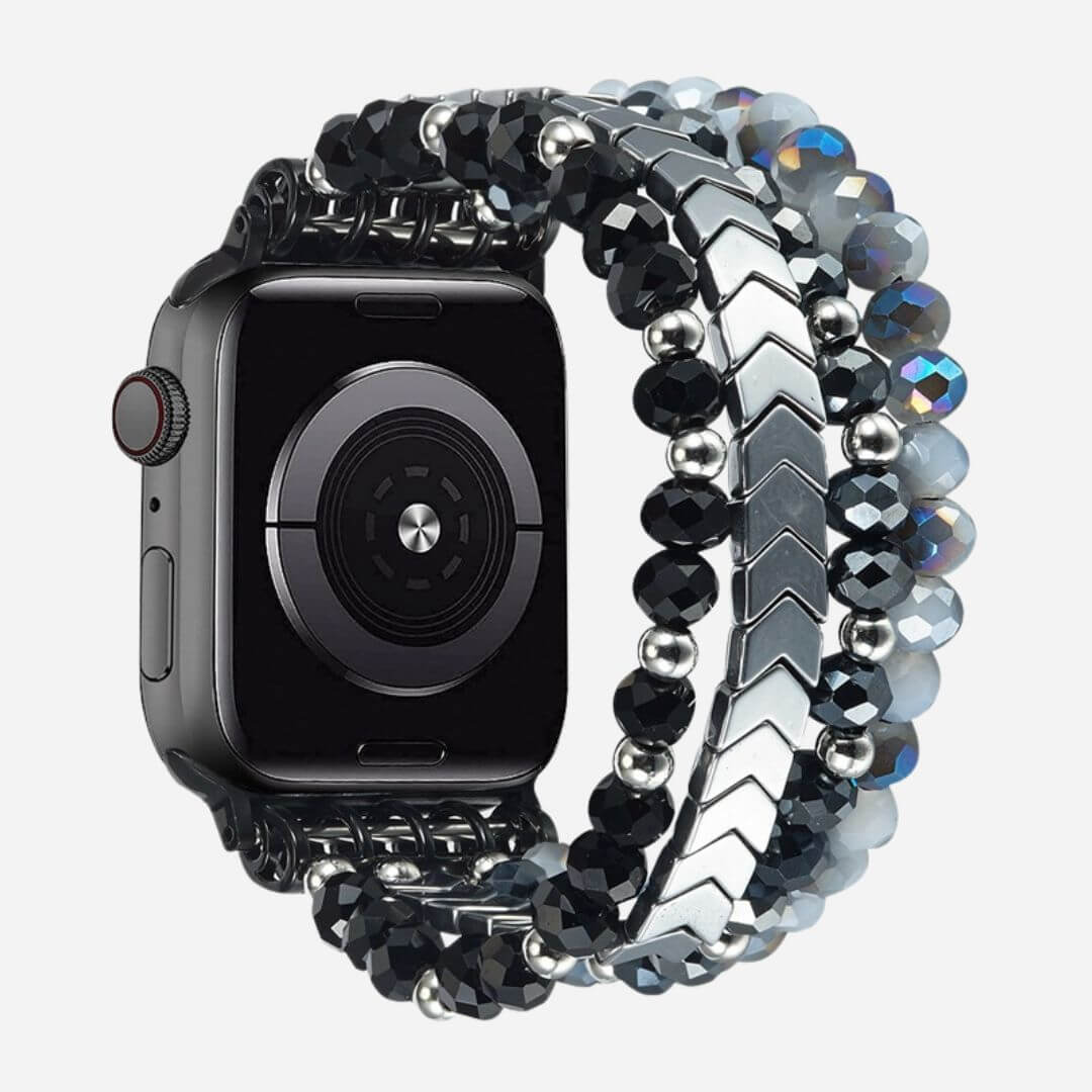 01 Apple Watch Metallarmband Juliette Schwarz, Freisteller