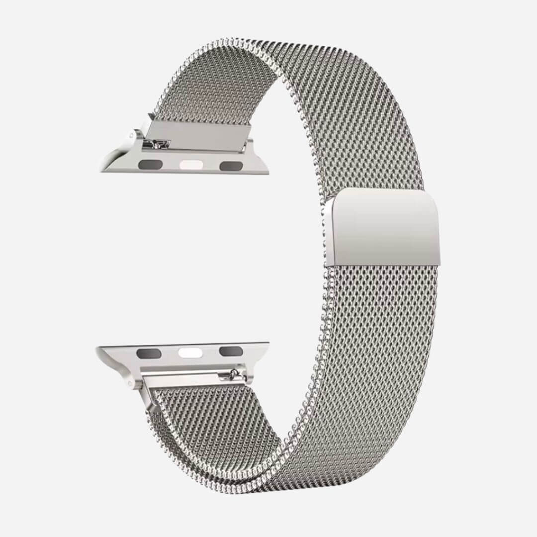 01 Apple Watch Metallarmband Lassana Silber, Freisteller