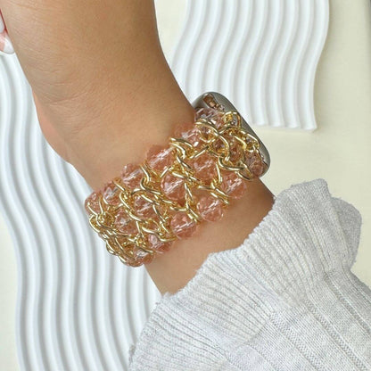 02 Apple Watch Metallarmband Leni Rose, Tragebild Handgelenk