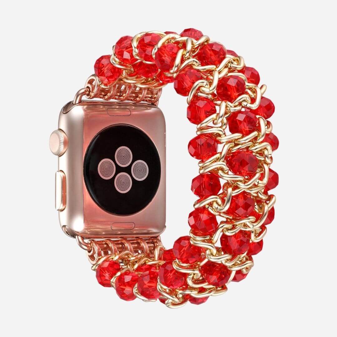 01 Apple Watch Metallarmband Leni Rot, Freisteller