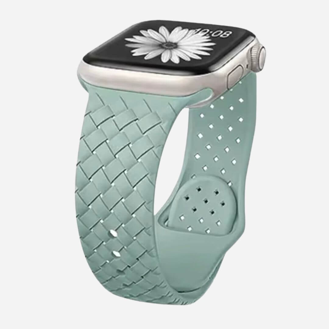 01 Apple Watch Silikonarmband Leon Minze Grün, Freisteller