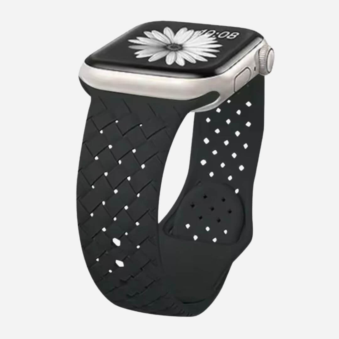 01 Apple Watch Silikonarmband Leon Schwarz, Freisteller