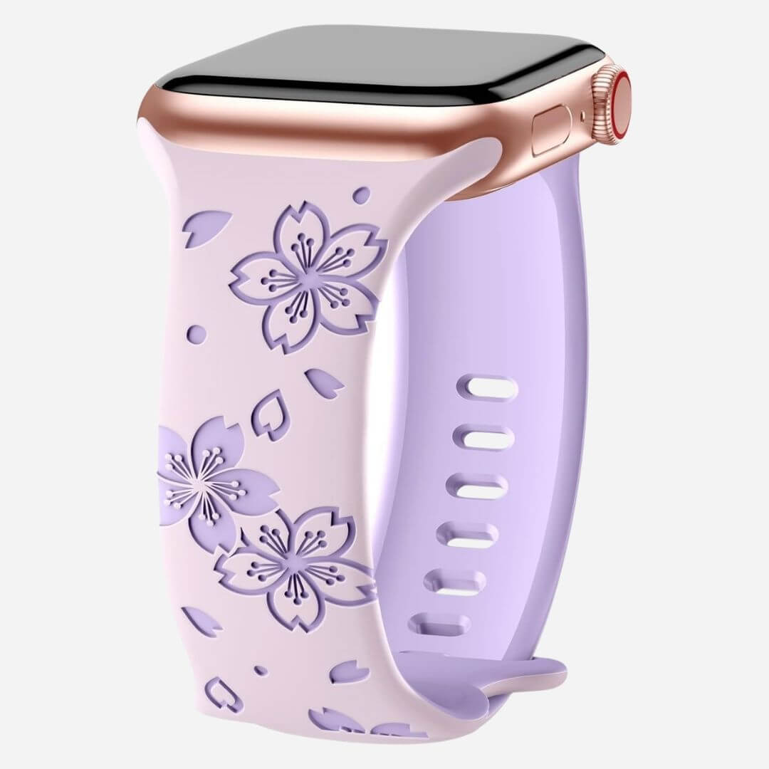 01 Apple Watch Silikonarmband Louise Lila, freisteller