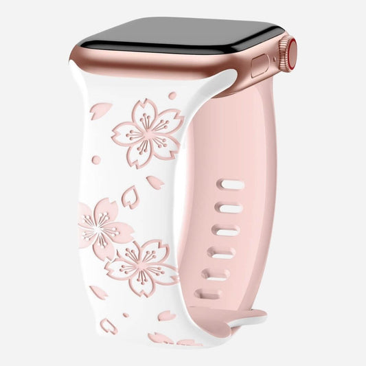 01 Apple Watch Silikonarmband Louise Weiß-Rose, freisteller