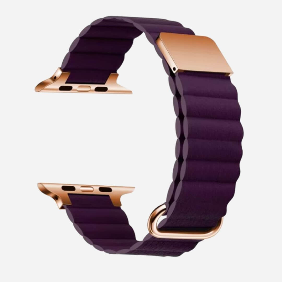 01 Apple Watch Lederarmband Mady Lila, Freisteller