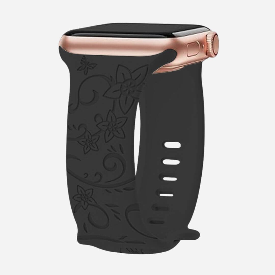 01 Apple Watch Silikonarmband Tulp Schwarz, Freisteller