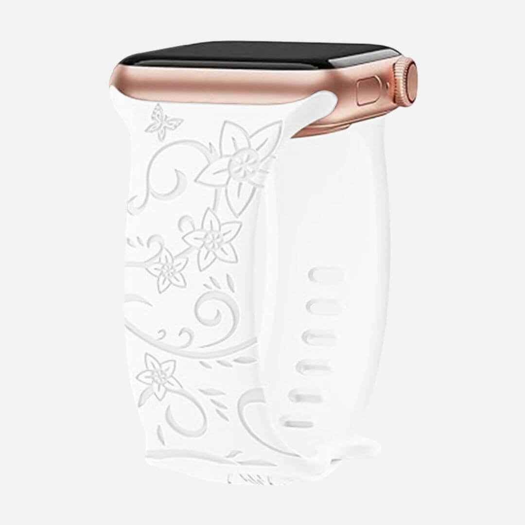 01 Apple Watch Silikonarmband Tulp Weiß, Freisteller