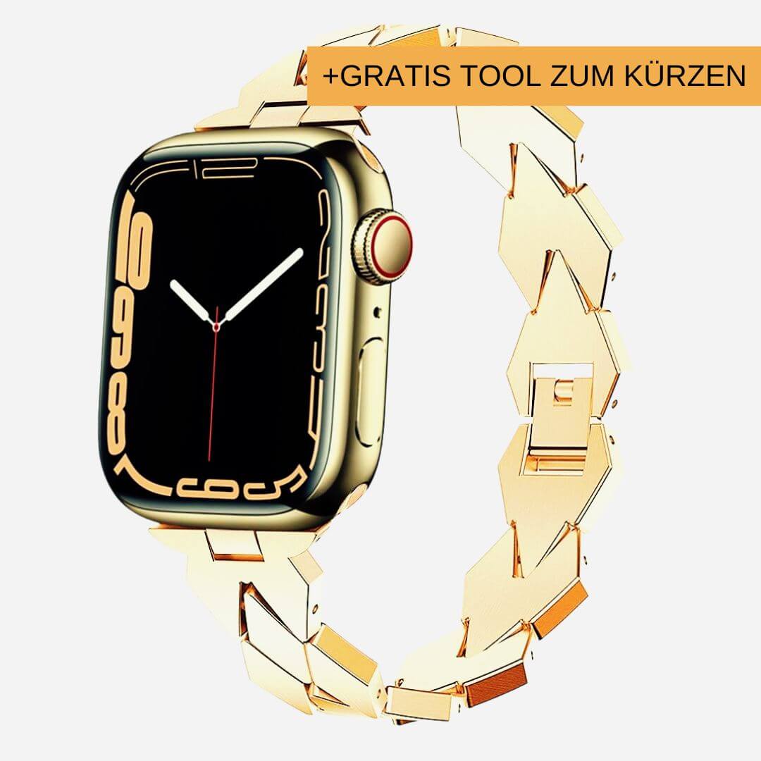 01 Apple Watch Metallarmband Zoe Gold, Freisteller