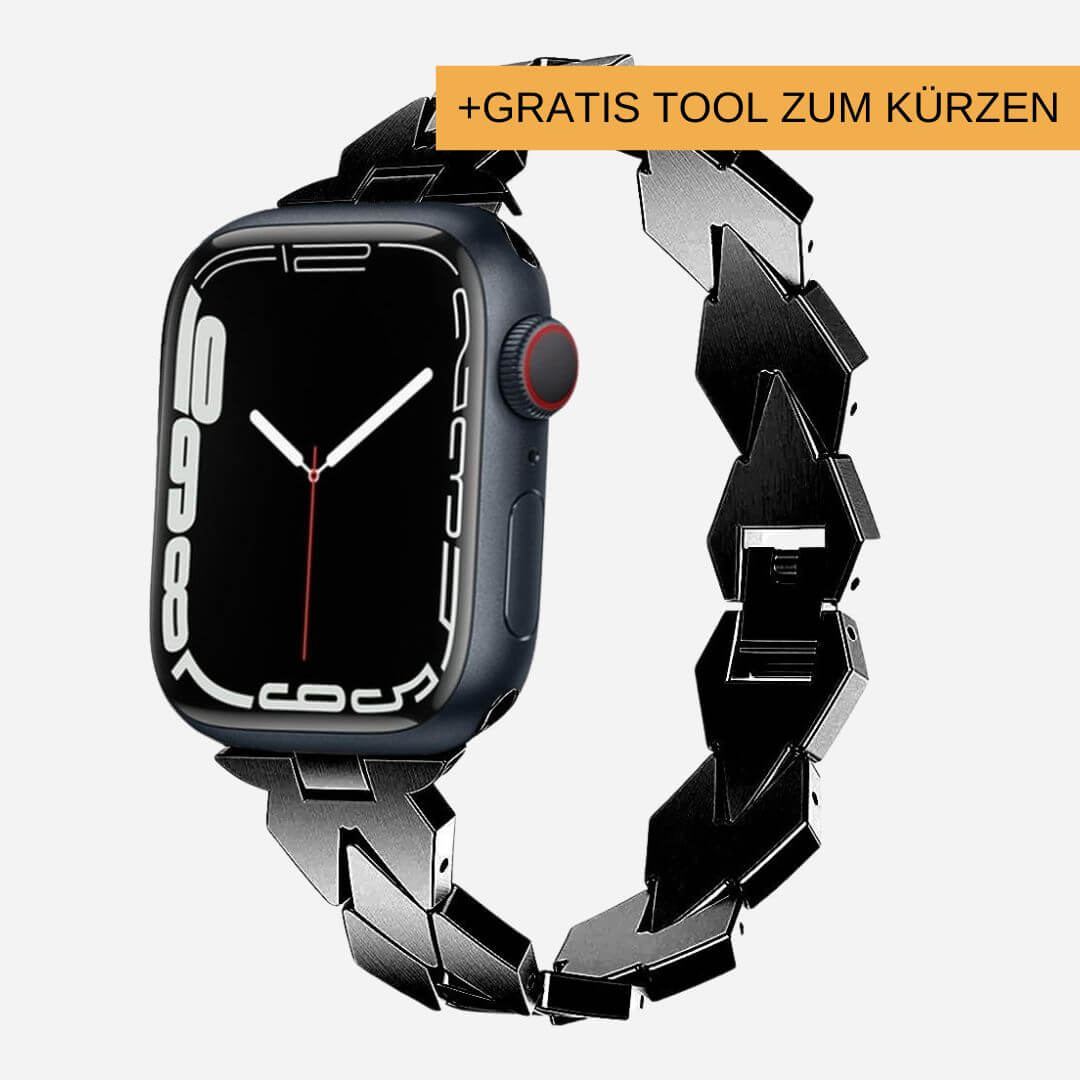 01 Apple Watch Metallarmband Zoe Schwarz, Freisteller