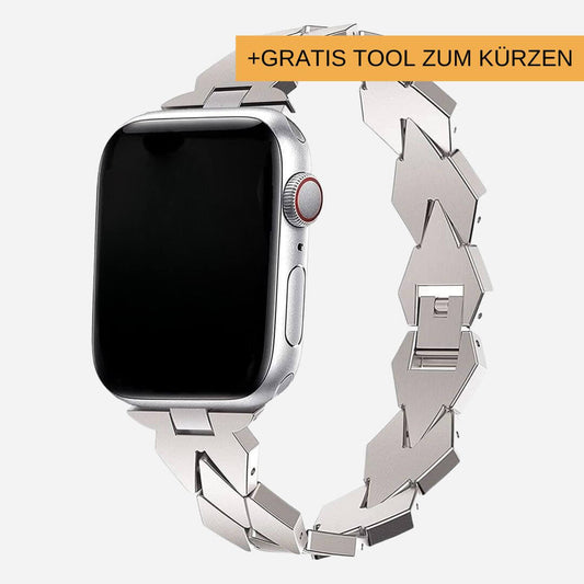 01 Apple Watch Metallarmband Zoe Silber, Freisteller